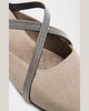 Monili Crisscross Suede Mule Flats