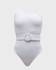 Davina Asymmetric Belted One-Piece Swimsuit
