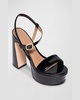 Patent  Ankle-Strap Platform Sandals