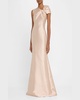 Twisted Shoulder Mikado Mermaid Gown