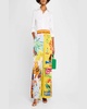 La Charrasca Wide-Leg Silk Pants