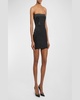 Strapless Crystal Velvet Mini Dress