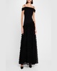 Cold-Shoulder Ruffle Tulle Ballgown
