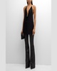 Plunging Cowl Backless Stretch Jersey Tank Top