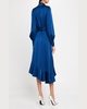 High-Low Crepe Back Satin Midi Wrap Dress