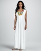 Strapless Bead-Embellished Midi Sheath Dress