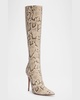 Barbara Snake-Embossed Stiletto Boots