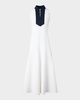 Colorblock Quarter-Zip Sleeveless Jersey Midi Dress