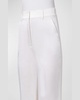 Florine Wool Satin Wide-Leg Pants