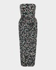 Lena Sequin Embroidered Strapless Gown