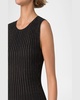 Metallic Pinstripes Knit Sleeveless Midi Dress