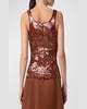 Sequined Scoop-Neck Tank Top