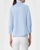 Balloon-Sleeve Button-Front Heavy Cotton Poplin Blouse
