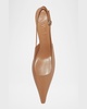 Catrina Leather Kitten-Heel Slingback Pumps