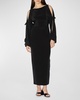 Candela Bow-Slash Sleeves Maxi Dress