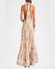 Evelyn Backless Halter Maxi Dress