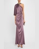 Beaded One-Shoulder Twist Gown