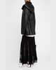 Nolan Hooded Leather Coat