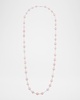 18K White Gold Freshwater Pearl and Moonstone Necklace, 42"L
