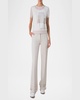 Trapeze Rayonnant Intarsia Layered Short-Sleeve Sweater