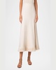 Fringe-Hem Cotton-Wool Denim Midi Skirt