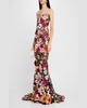Jasmine Floral-Embroidered Mermaid Gown