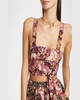Rose Print Cropped Silk Top