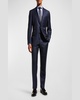 Men's Solid Wool Two-Piece Suit