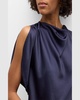 Nadia Satin Petal-Sleeve Top
