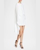 Laure Asymmetric Draped Crepe Mini Dress
