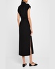 Double-Breasted Stretch Crepe Trench Dress