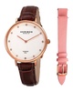 Akribos XXIV Womens Diamond Watch & Leather Strap Set