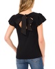 cap bubble sleeve tee with bow tie back