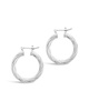 Sterling Forever Rhodium Plated Twisted Hollow Hoops