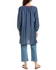 Tommy Bahama Chambray Ikat Split Neck Tunic