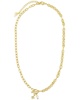 Sterling Forever 14K Plated 5mm Pearl CZ Ava Toggle Necklace