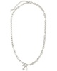 Sterling Forever Rhodium Plated 5mm Pearl CZ Ava Toggle Necklace