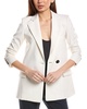 Oscar de la Renta 2-Pocket Double-Breasted Silk-Lined Wool-Blend Blazer