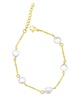 ADORNIA 14K Plated 6.35mm Pearl Station Bracelet