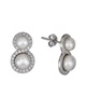 BELPEARL Silver 6..5-8mm Pearl CZ Earrings