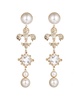 Eye Candy LA Fleur de Lis CZ Drop Earrings