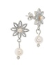 Sterling Forever Rhodium Plated 3mm-6mm Pearl CZ Esti Drop Studs 