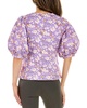 Gracia Puff-Sleeve Peplum Blouse