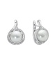 BELPEARL Silver 10mm Freshwater Pearl CZ Earrings