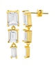 ADORNIA 14K Plated CZ Rectangle Drop Earrings