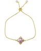 ADORNIA 14K Plated Pearl Floral Adjustable Bolo Bracelet