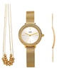 Burgi Women's Stainless Steel Watch, Bracelet, & Necklace Set