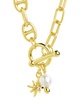 Sterling Forever 14K Plated 5mm Pearl CZ Ava Toggle Necklace