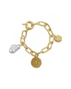 Adornia 14K Plated Pearl Charm Bracelet
