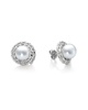 BELPEARL Silver 8.5mm Freshwater Pearl Earrings